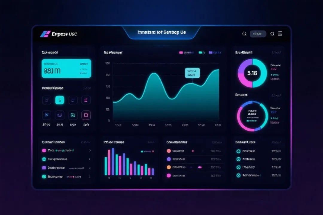 Esports 数据可视化界面示意
